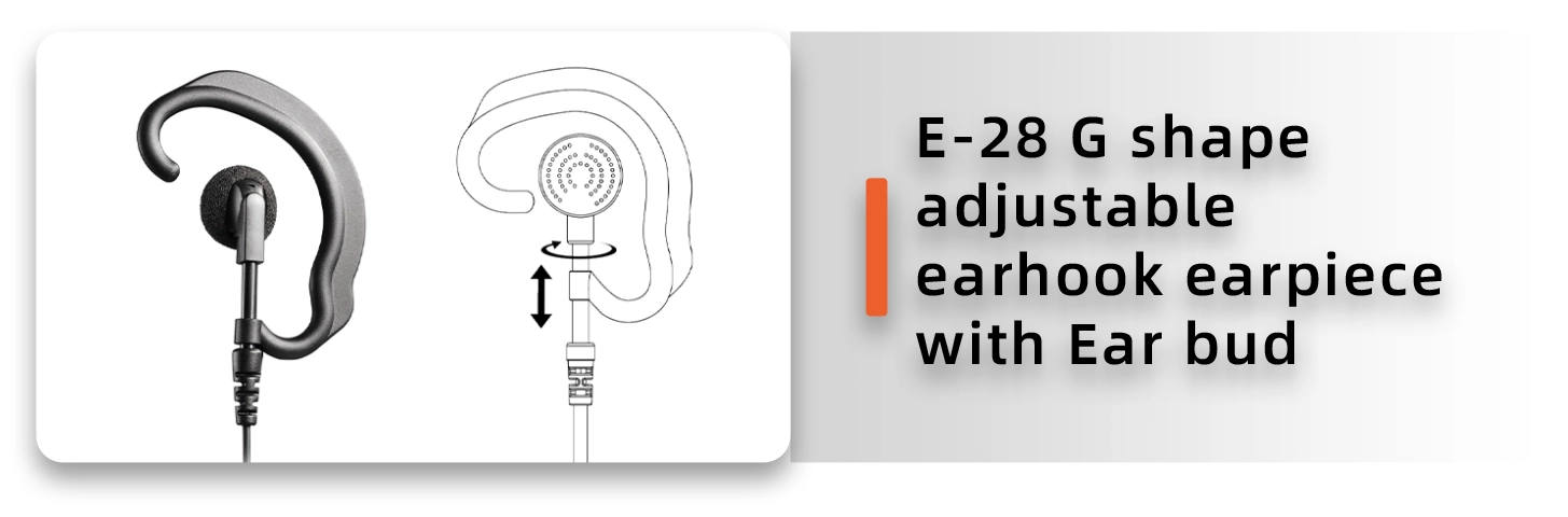 Details of E-28C G-Ring Adjustable Ear Hook Listen Only Earpiece
