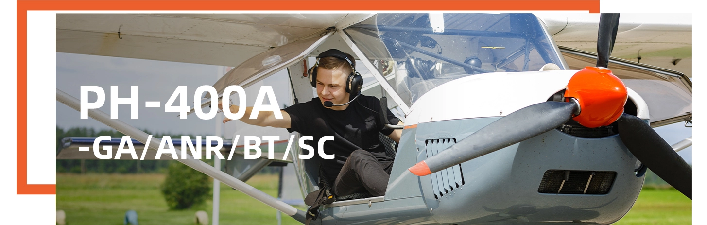 PH-400AC-BT Carbon Fiber Aviation Bluetooth Headset ANR Noise Cancelling Pilot Headset