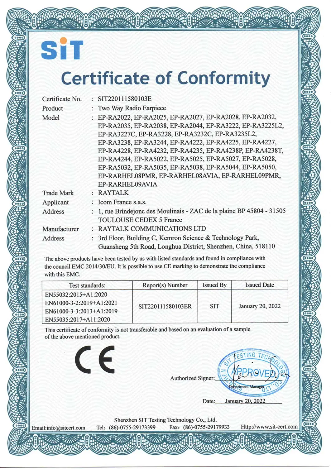 certificate of conformity 2