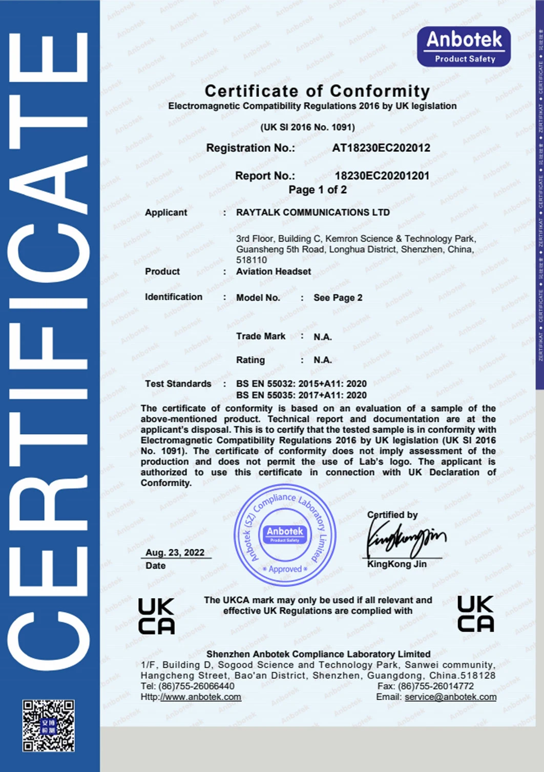 certificate of conformity eu council directive5
