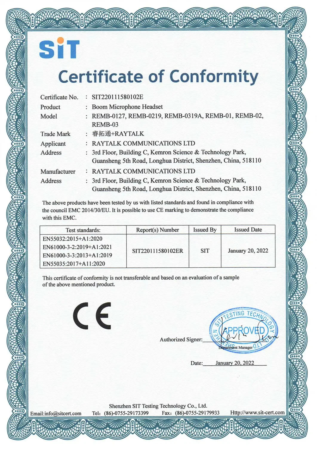 certificate of conformity14