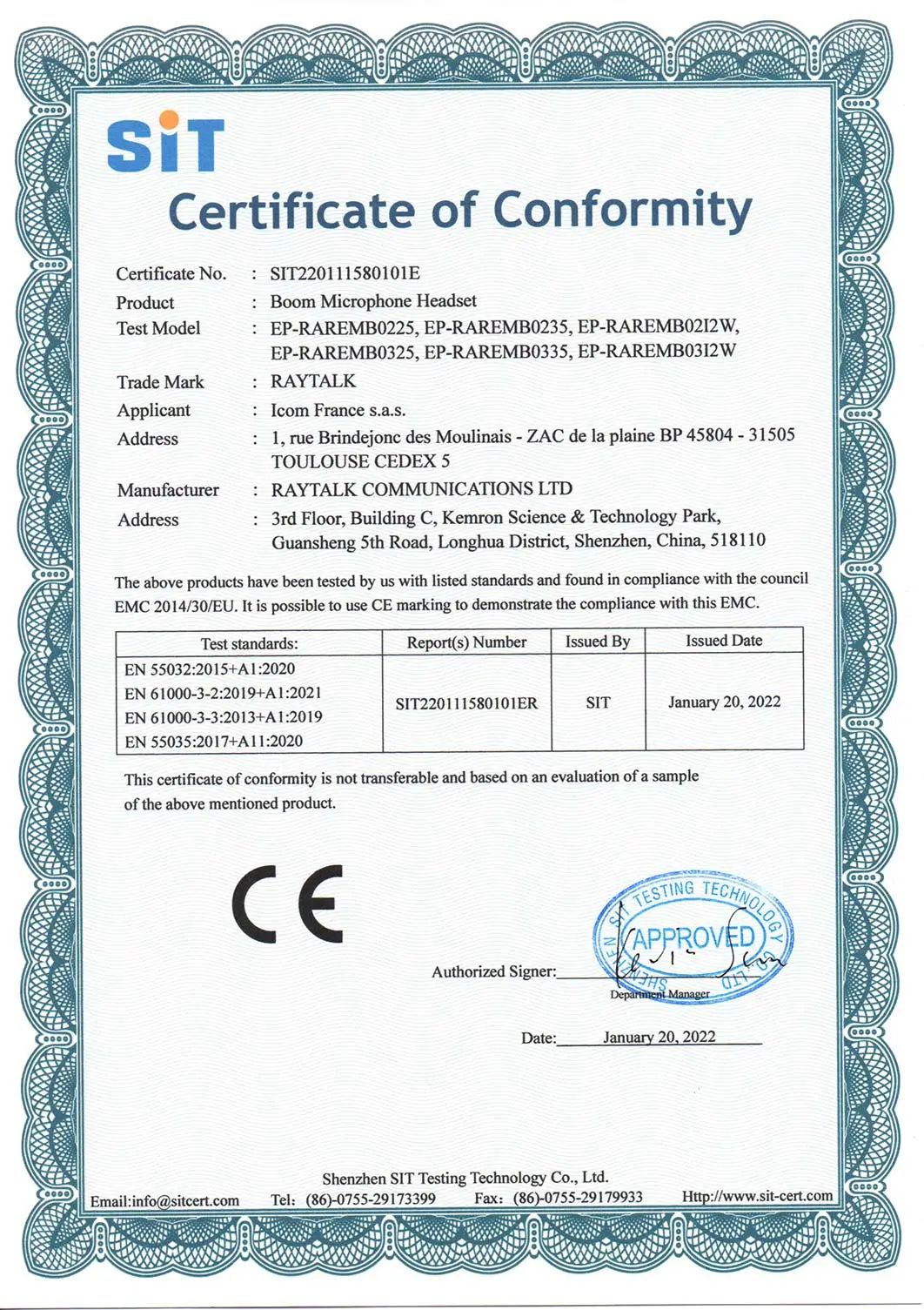 certificate of conformity3