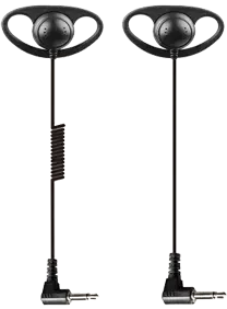 E-32C D-Ring Ear Hook Listen Only Earpiece (2.5mm or 3.5mm Plug Optional)