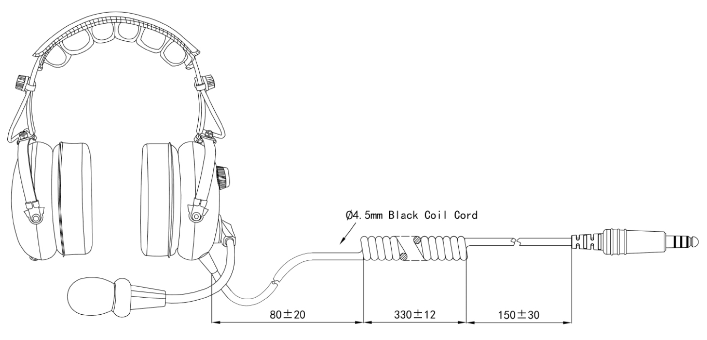 Specification of PH-100AH Helicopter PNR Noise Canceling Aviation Headset with Microphone