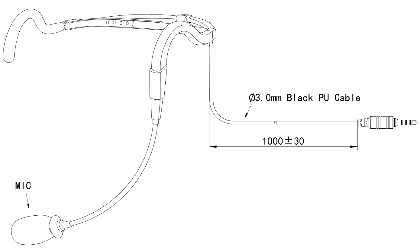 Specification of RH-06 Light Weight Behind the Head Ultra-light Headset Without Speaker for Two Way Radios