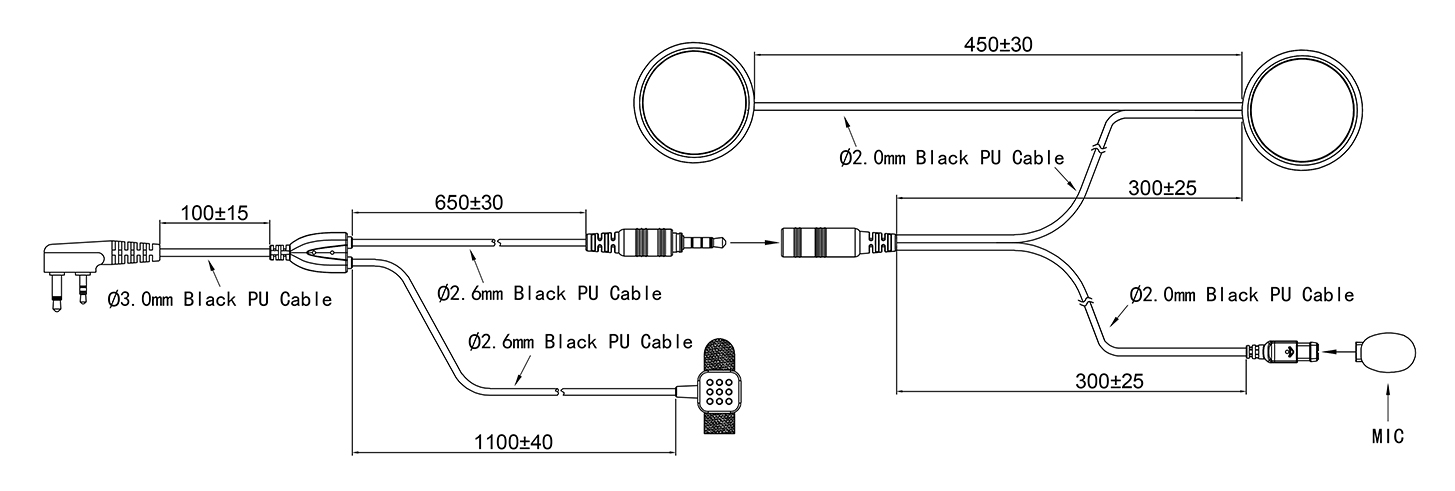 Specification of RHEL-09 Full Face Motorcycle Helmet Finger PTT Walkie Talkie Headset for Two Way Radio