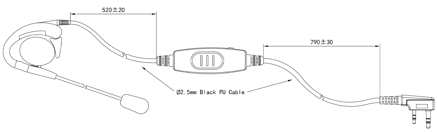 Specifications Of Remb 0319a Two Way Radio G Shape Earpiece With Boom Microphone