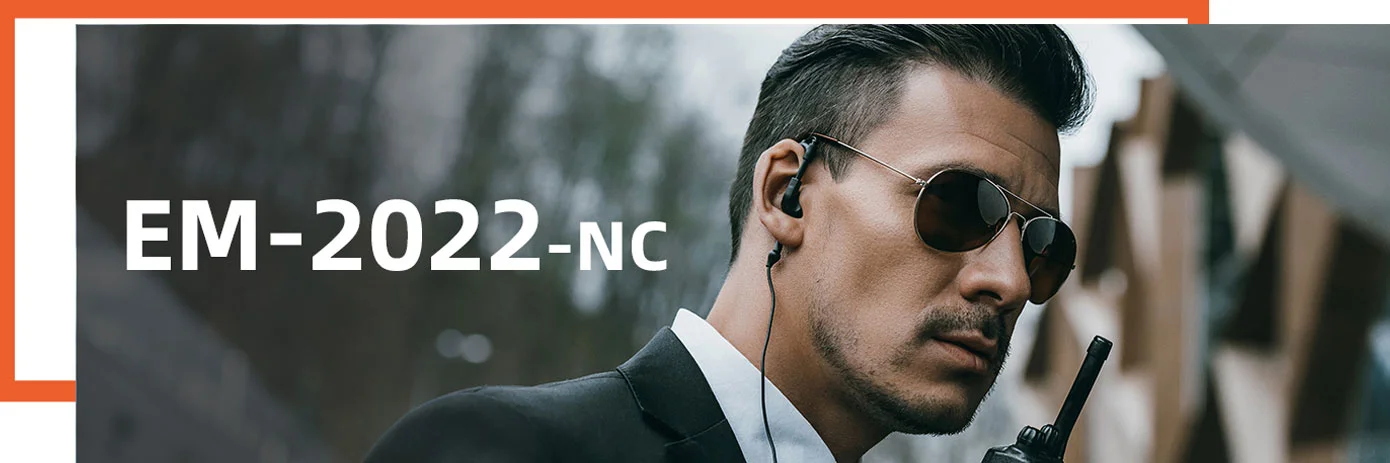 EM-2022N Braided Fiber Cloth G-shape Ear Hook Headset W/PTT Noise Cancelling Mic