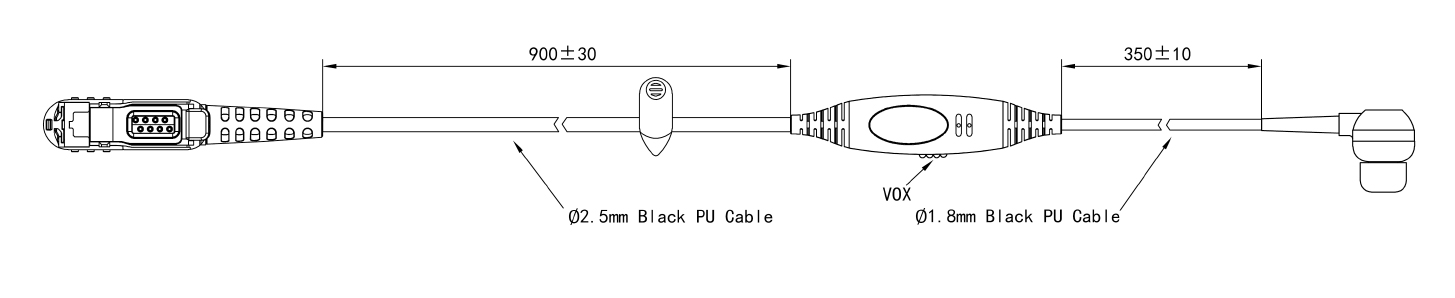 EM-1928V Walkie Talkie PTT/VOX Earpiece Headset for Two Way Radio