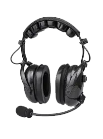 RAN-1000CF Carbon Fiber Dual Muff Heavy Duty Headset with PTT and Mic