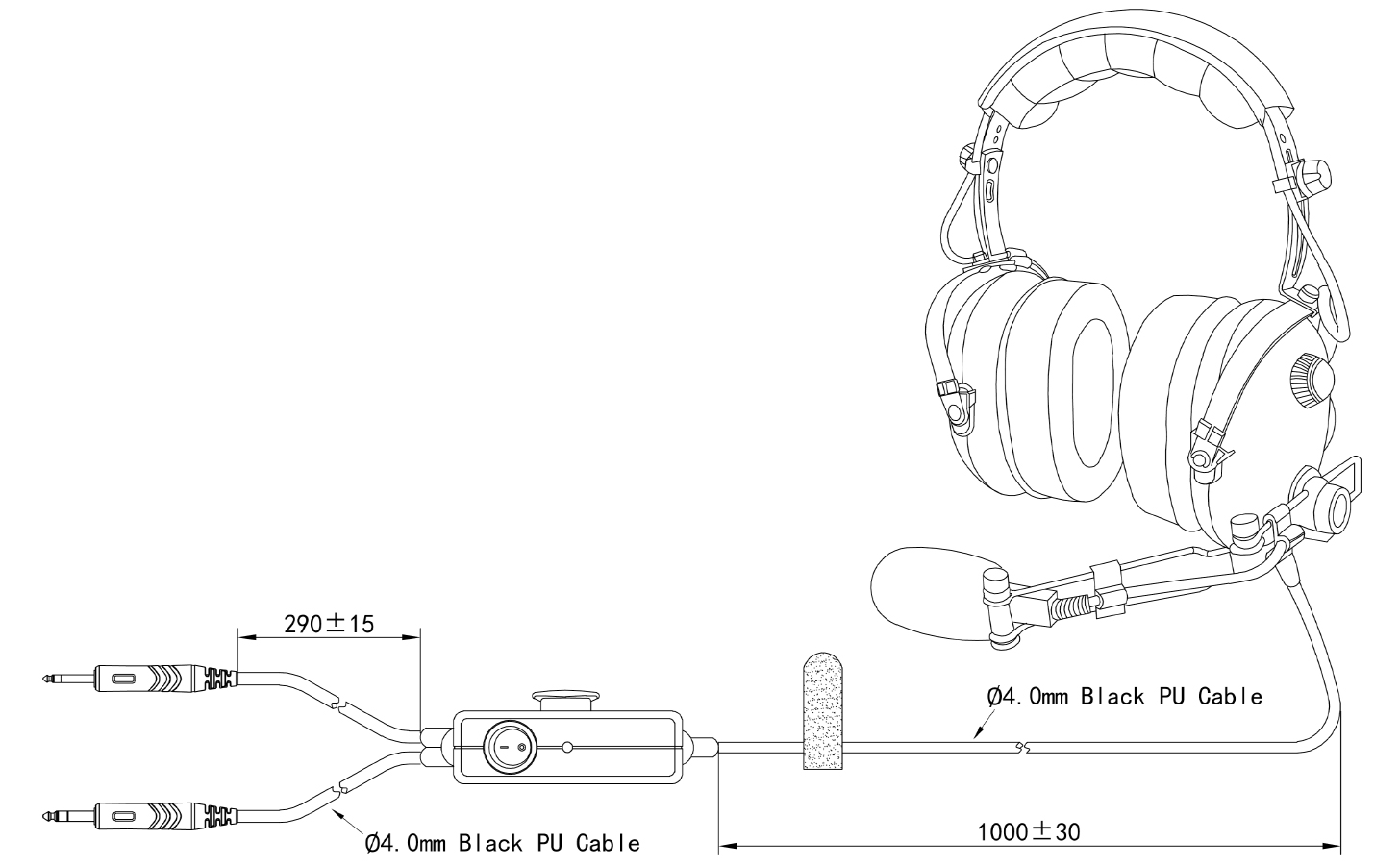 Specifications of PH-100C Pilot General ANR Headsets Noise Reduction Aviation Headset