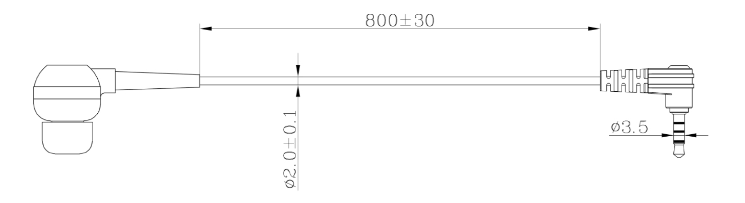 Specification of E-19C Rubber Cover Earbud Style Listen-Only Earpiece (3.5mm, 2.5mm)