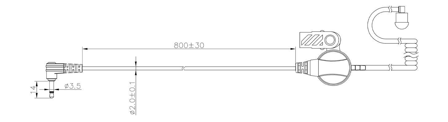 Specification of E-40C Clear Tube Listen Only Earpiece with Metal Clip Used for Speaker Microphones