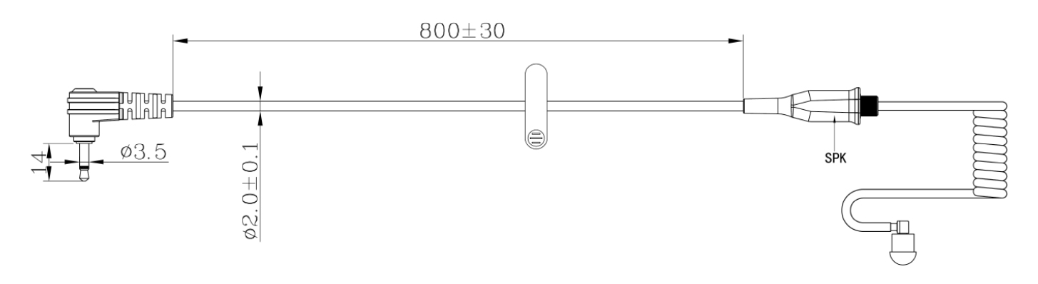 Specification of E-44C Police Listen Only Acoustic Coil Tube Earpiece for Speaker Mics