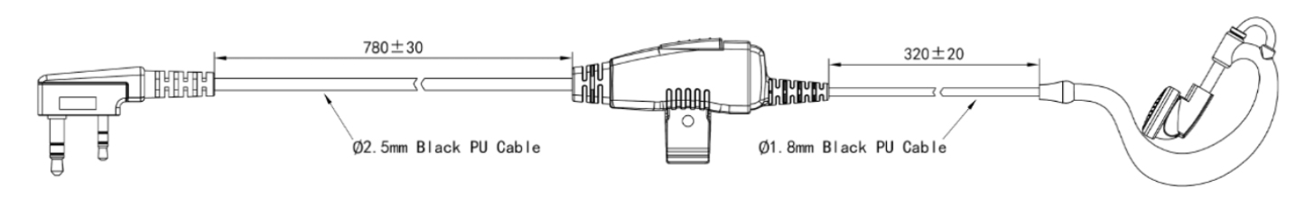 Specifications of EM-2027A Two Way Radio Police Surveillance Kit Earpiece with Mic