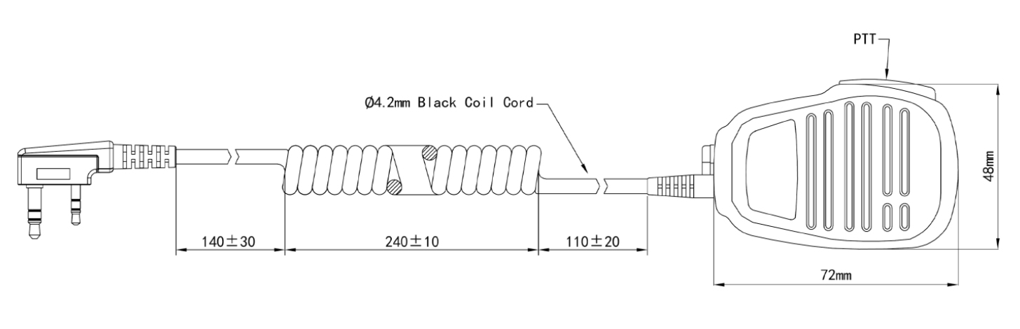 Specification of RSM-100/CC Walkie Talkie Remote Shoulder Speaker Mic Microphone For Kenwood 2 Way Radio
