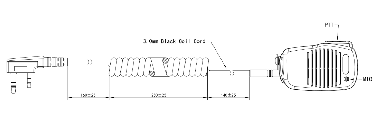 Specification of RSM-100A/CC Push To Talk Ptt Lapel Shoulder Microphone Walkie Talkie Remote Speaker Microphone For Two-Way Radio