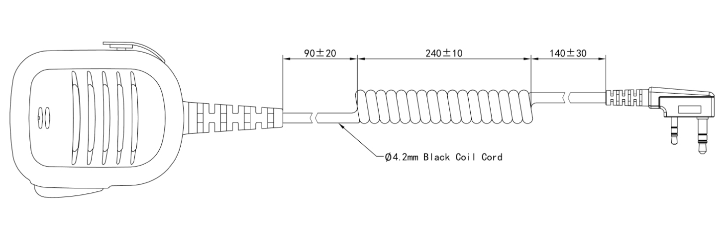 Specification of RSM-200/CC Medium Duty Shoulder Speaker Microphone