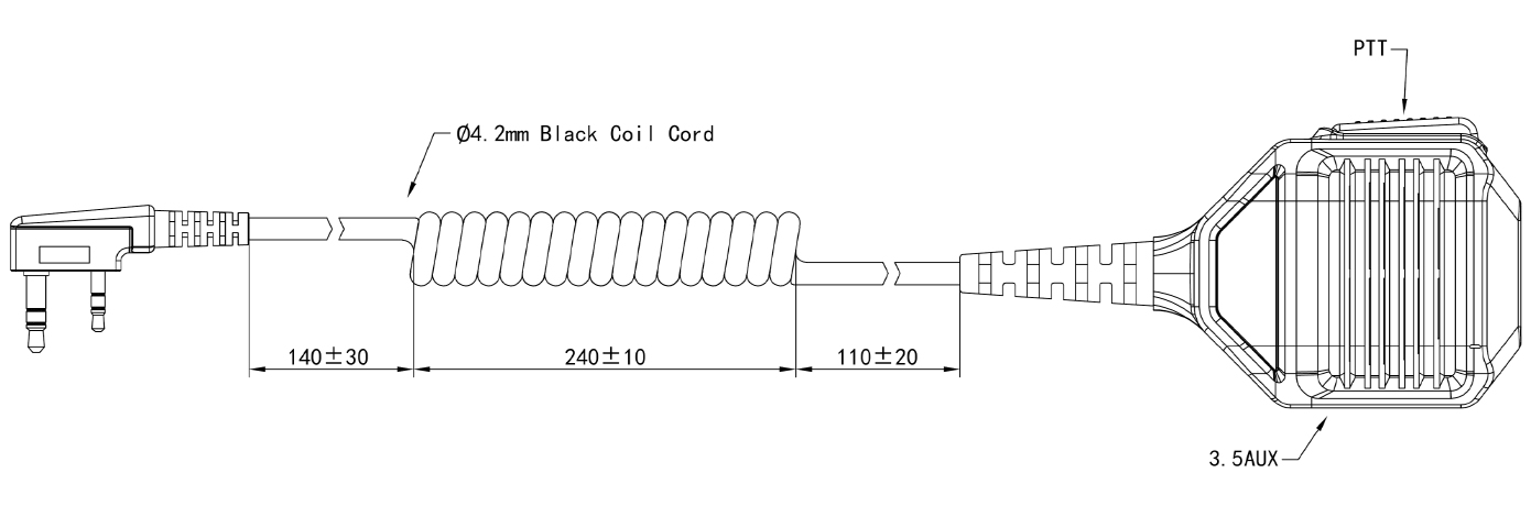 Specifications of RSM-401/CC Certified IP67 Waterproof Speaker Microphone