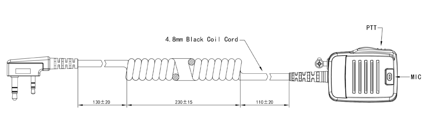 Specifications Of RSM-500/CC Heavy Duty Remote Speaker Microphone