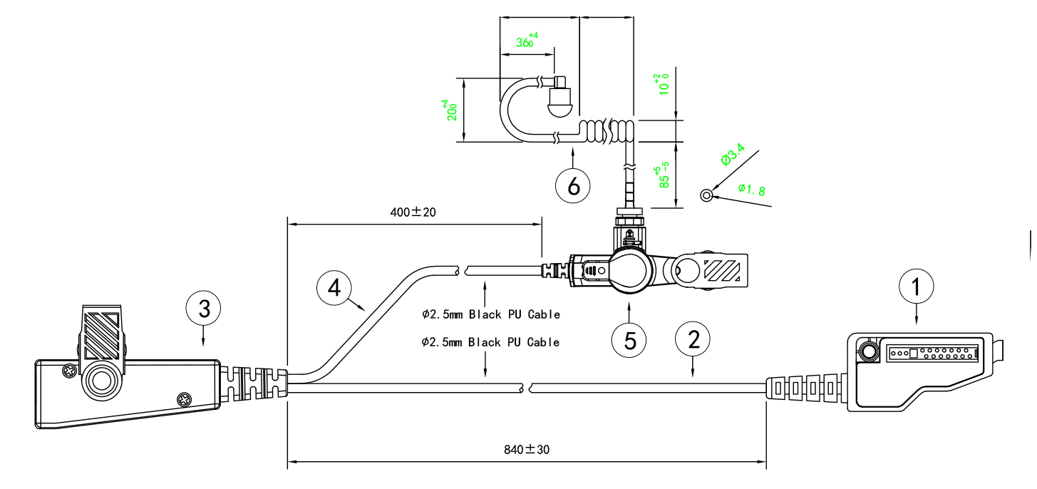 Specification of EM-4238 1-wire Surveillance Earpiece