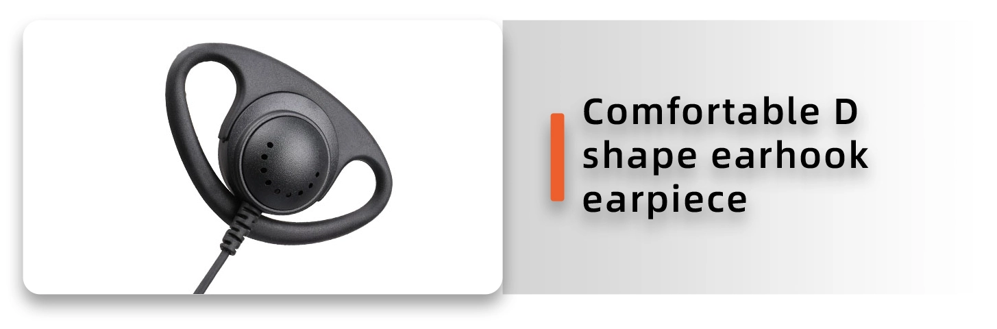 Details of EM-3219 D-Shape Earhook Security Earpiece Earphone with Lapel Microphone PTT