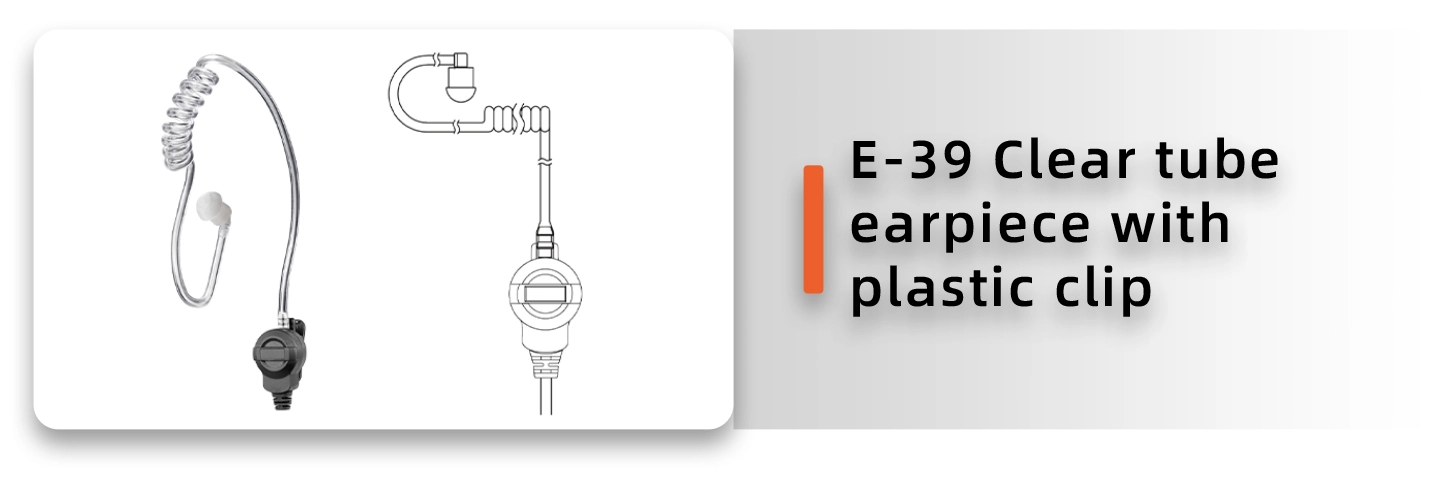 Details of E-39C Listen Only Surveillance Clear Tube Earpiece for Speaker Microphones