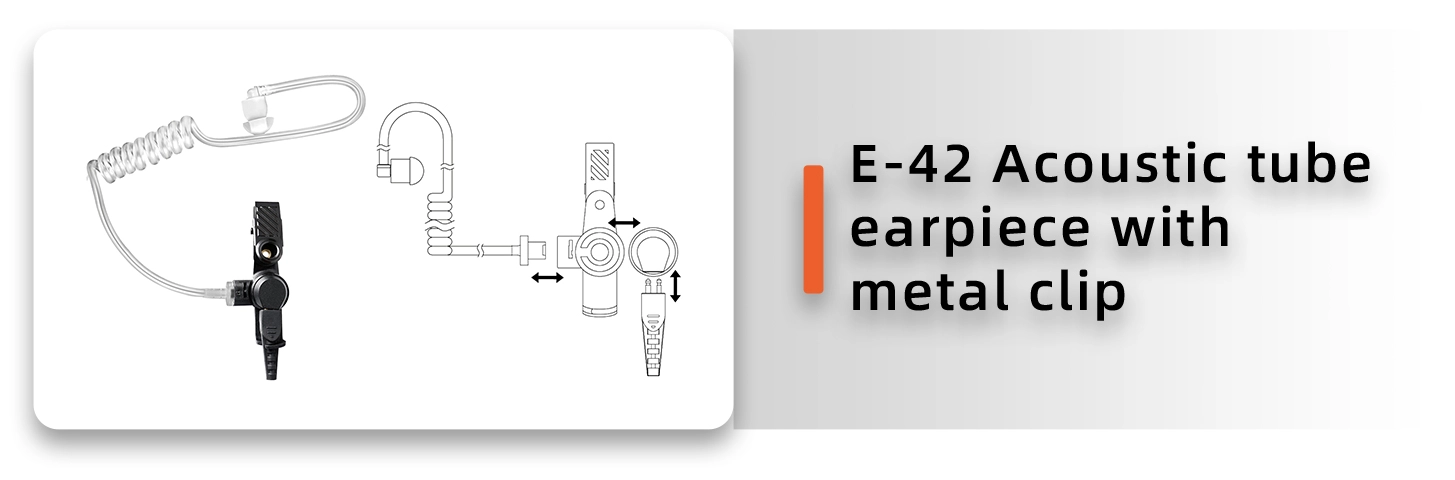 Details of E-42C Listen Only Acoustic Tube Earpiece with Transparent Air Coil Earplug