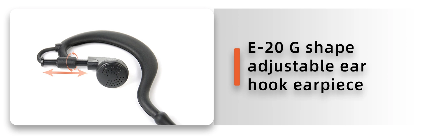 Details of EM-2022N Braided Fiber Cloth G-shape Ear Hook Headset W/PTT Noise Cancelling Mic