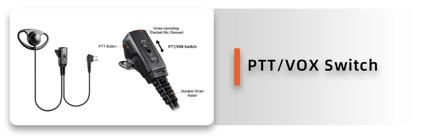 Details of EM-2023V G-Shape PTT/VOX Walkie Talkie Earpiece Headset with Mic for Motorola Radio