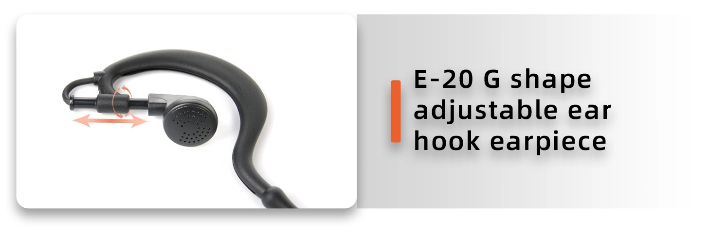 Details of EM-2027AN 1 Wire Ear Hook Earpiece W/Braided Fiber Cloth inline PTT/Mic