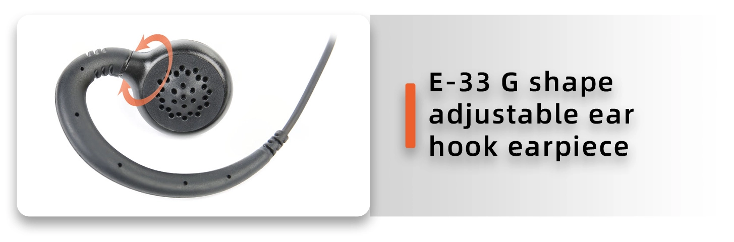 Details of EM-3327N Braided Fiber Cloth 1 Wire Swivel Earpiece with Inline PTT/Mic for Radio
