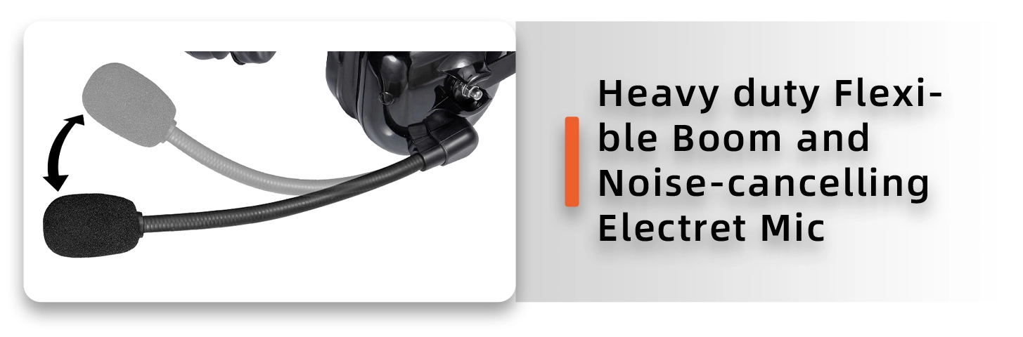 Detail of B-50CF Radio Intercom Heavy Duty Noise Reduction Headset Headphones