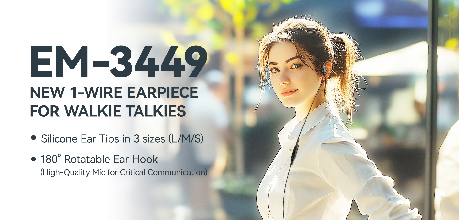 EM-3449 walkie talkie earpiece