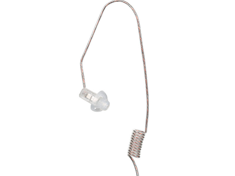 E-47 earpiece for communication E-47 earpiece for communication with flexible, bendable ear hook and cable, featuring a clear-sound speaker for reliable conversations