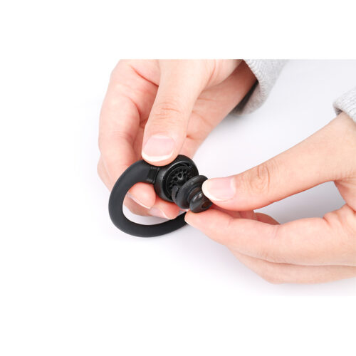 EM-3449 earpiece hook EM-3449 radio earpiece with ear tips attached