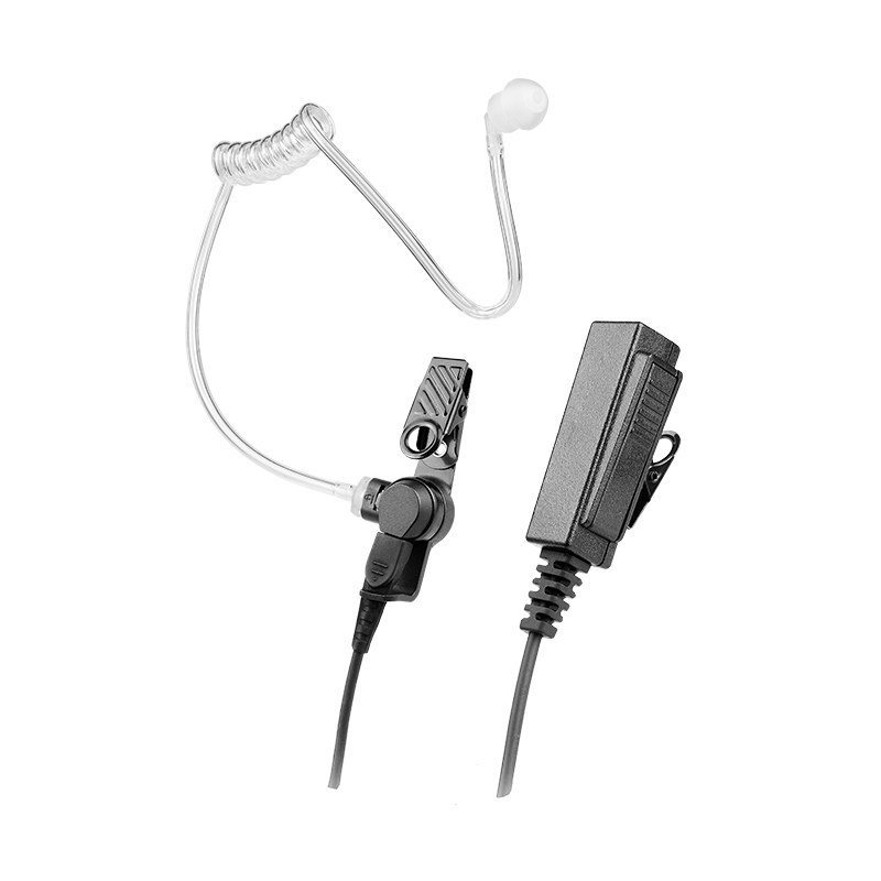 EM-4238 Auricular de vigilancia EM-4238 1-wire surveillance earpiece featuring a discreet, clear acoustic tube and a convenient push-to-talk button