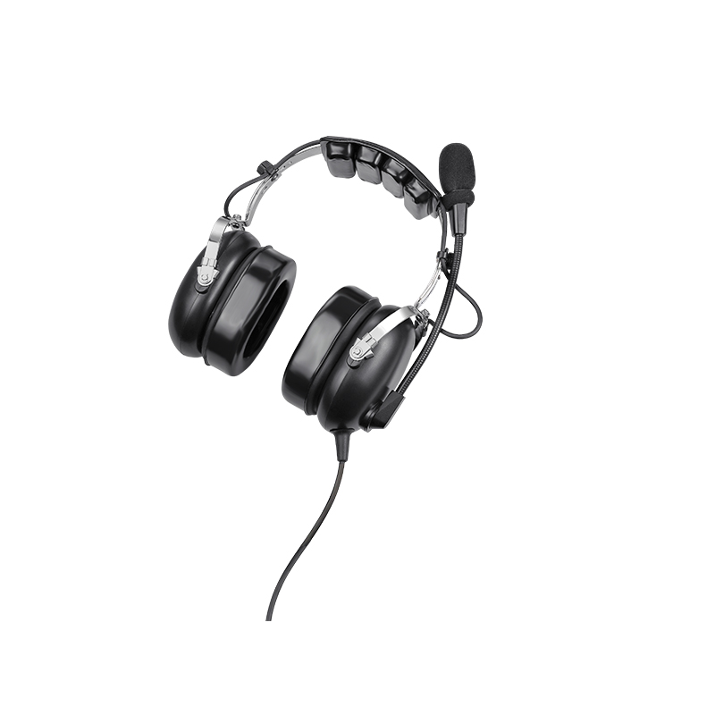 PH-100 aviation headphones PH-100 aviation headphones with flexible boom mic, padded headband, and cable connection, full view on white background