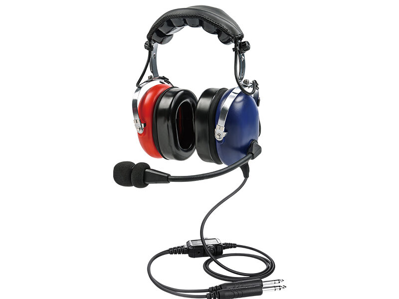 PH-100AK PNR Children's Airplane Headsets PH-100AK children's airplane headsets with red and blue contrasting earcups and straight cable.