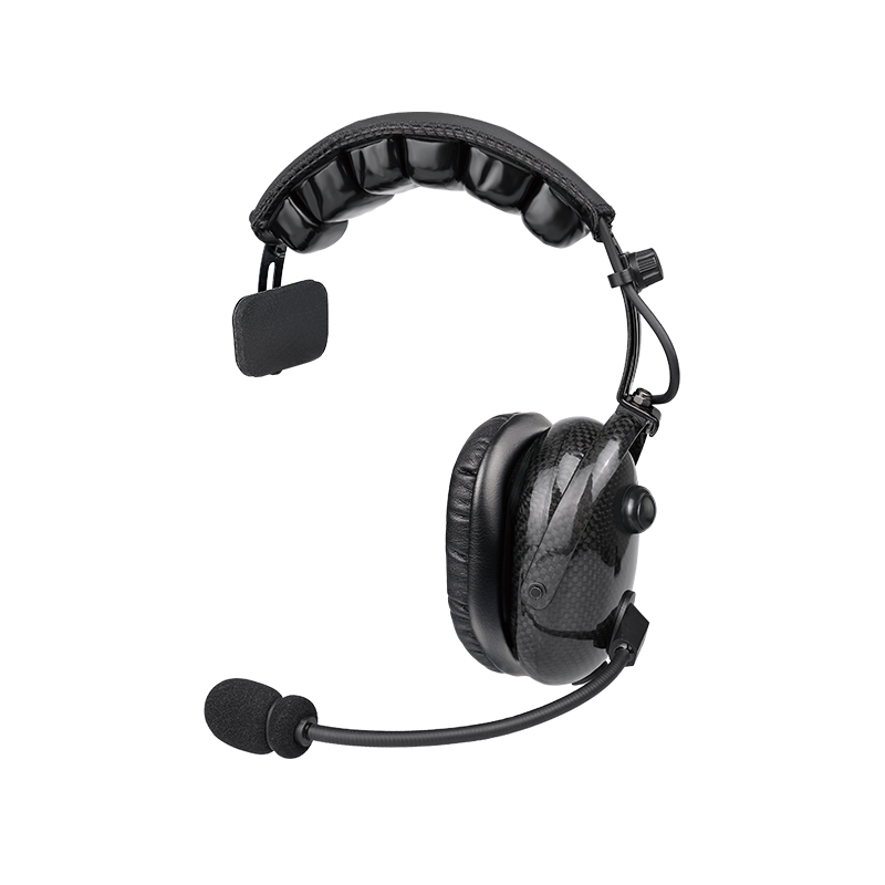 RAN-1000CF Одномуфтовая углепластиковая гарнитура для вещания RAN-1000CF single-muff carbon fiber broadcast headset used for film crews, live broadcasting, and studio production
