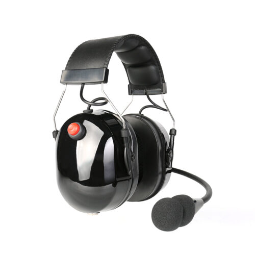RAN-3000Q sturdy headphones with red PTT button