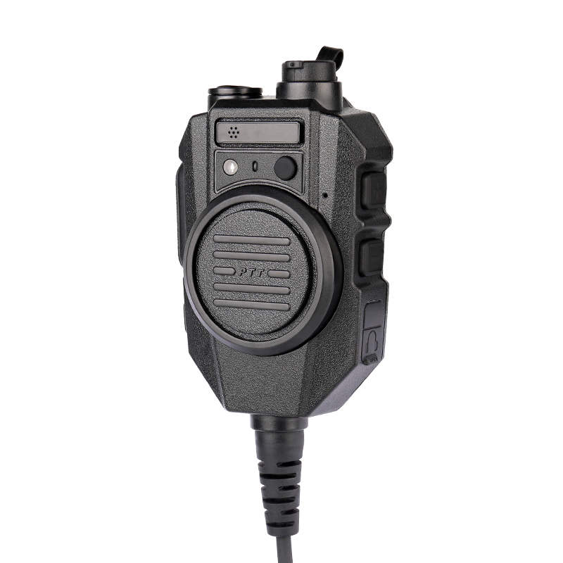 RSM-600 speaker with a mic showing the volume control button on the other side