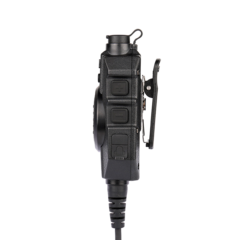 Waterproof heavy-duty RSM-600 remote microphone featuring volume control buttons and an additional audio jack