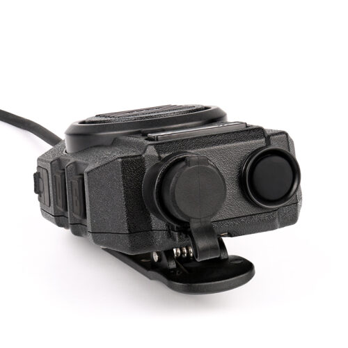 IP67-rated RSM-600 two-way radio speaker mic with a Nexus female jack on the top