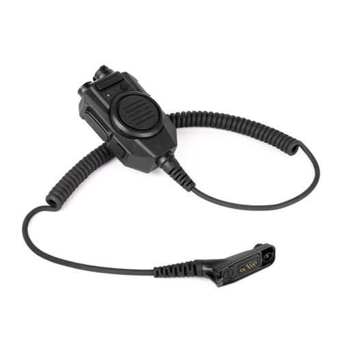 RSM-600 heavy-duty speaker mic with M9 connector, coiled cable, and extra-durable strain relief