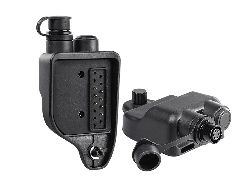 AP-MC01-HRS6F-PTT (2) AP-MCO1H/PTT Quick Disconnect Adapter Harris Radio XG75 P5400 to Hirose with Flat PTT