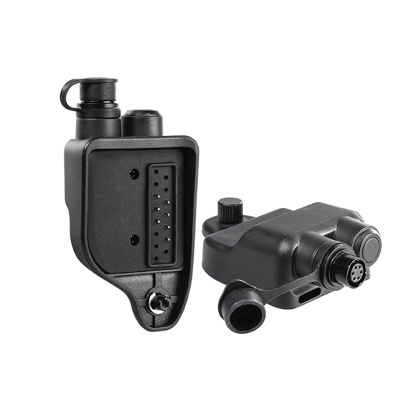 AP-MC01-HRS6F-PTT (2) AP-MCO1H/PTT Quick Disconnect Adapter Harris Radio XG75 P5400 to Hirose with Flat PTT