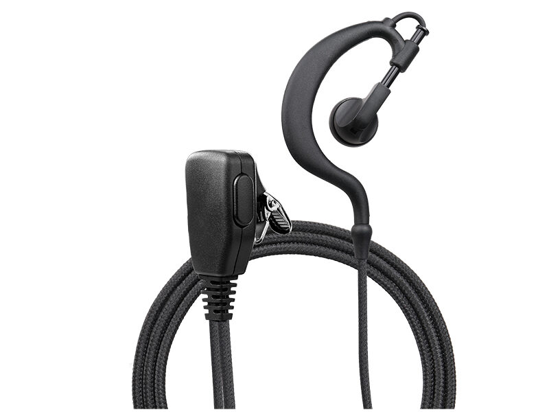 EM-2022N Braided Fiber Cloth G-shape Ear Hook Headset W/PTT Noise Cancelling Mic