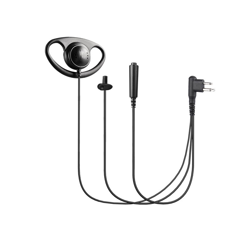 EM-320140-3W EM-320140 Two Way Radio 3-Wire Adjustable D-Ring Earpiece with Ba rrel PTT and Micro Lapel Mic
