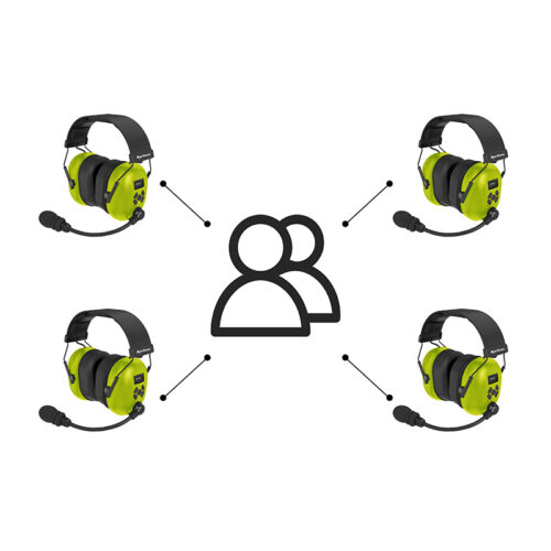 wireless intercom headset wireless intercom headset Connects up to 8 people in a group, users can emit and receive at the same time